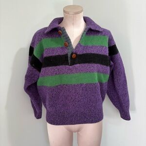 J.C. de Castelbajac Pour Iceberg Sweater Vintage Wool Size Small Made in Italy